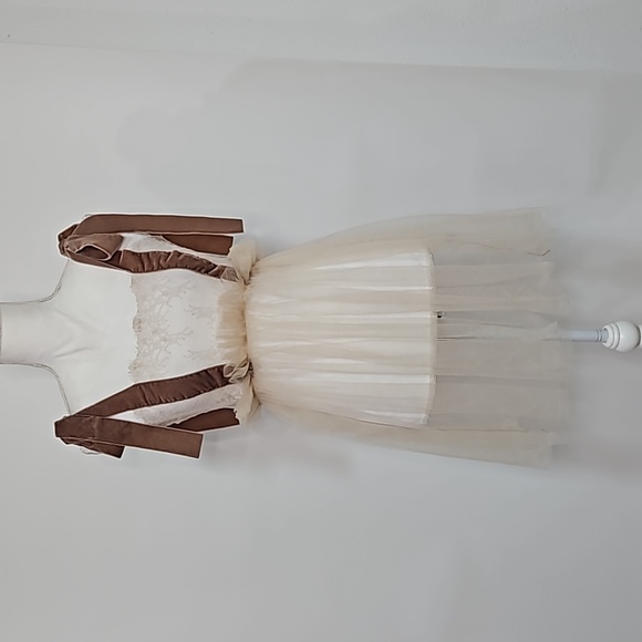 Sale Ready to ship  nude blush poetry two piece dress soft mesh tulle